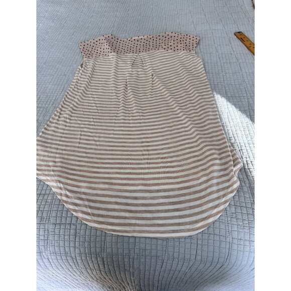 Anthropologie Little Yellow Button Top Women Small Stripe Polka Dot Sleeveless T - Picture 7 of 10